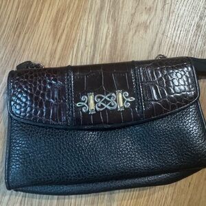 Brighton vintage Black and Brown Leather Women's wallet clutch